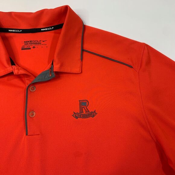 Nike Golf Shirt Mens Extra Large Red Tour Performance Dri Fit Short Sleeve Polo - Picture 3 of 9